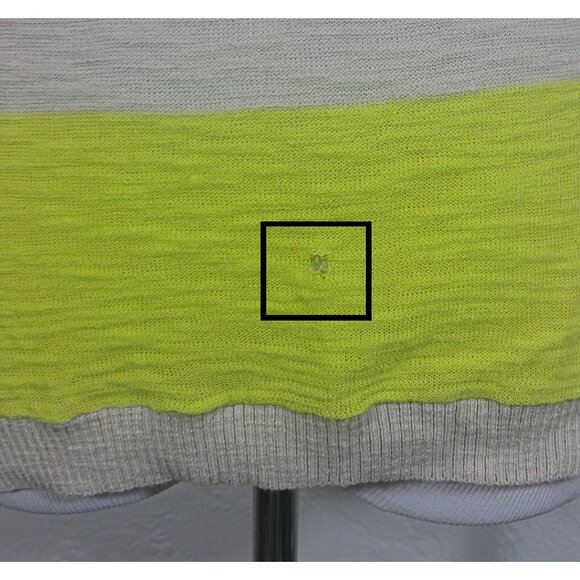 Express Top Small Striped Long Sleeve Multi Color Sheer Neon Scoop Neck - Picture 5 of 6